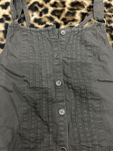 Black Button-Up Crop Top
