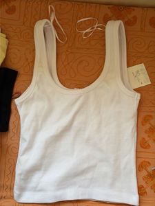 ZARA White Ribbed Tank Top