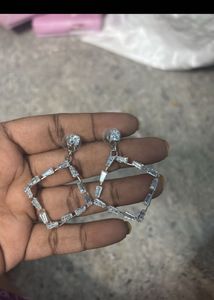 Geometric Drop Earrings with Crystals