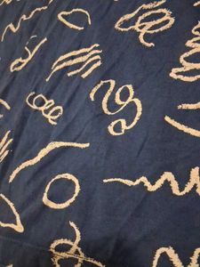 Navy Blue Abstract Print Tunic Top