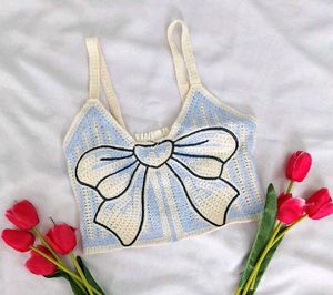 Imported Gradient Crochet Bow Top..