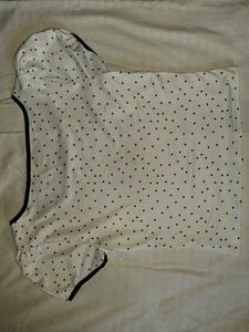 White Top with Black Heart Print