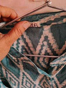 Teal Diamond Print Kurta