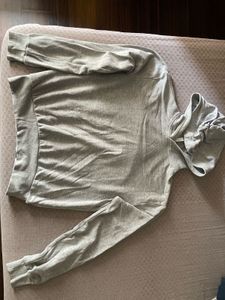 Gray Cropped Hoodie