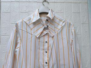 Korean Premium Chic Striped Collared Shirt