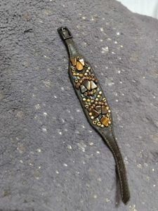 Leather -Boho Beaded Wrist Band