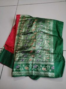 Elegant Pink Silk Saree with Green Border