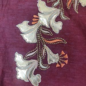 Unused Maroon Silk Cotton mix kurta