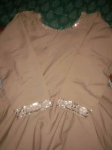Elegant Beige Kurta Set with Embellished Dupatta