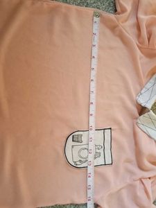Peach cute crop top with a white collor