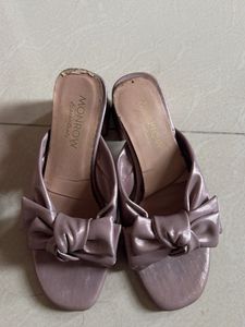 Stylish Bow Detail Heeled Mules
