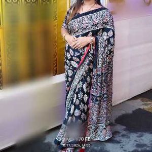 mirror work modal silk saree
