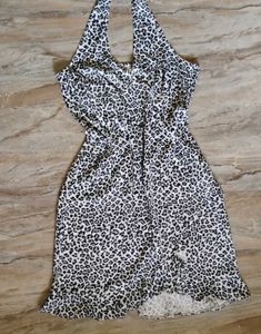 (Leopard Print ) Backless Halter dress