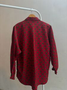 Red Printed Full Sleeve Korean Shirt