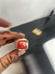 L'Oreal Gold Lipstick - blood red
