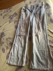 Ripped Wide Leg Jeans