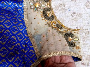 Elegant Royal Blue Embellished Blouse