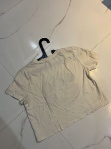 Cropped Smiley Face T-Shirt