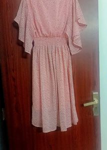 Pink Floral Midi Dress