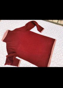 Maroon Mock Neck Top