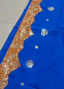 Blue Saree with Embellishments