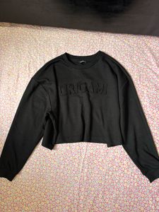 Black Cropped "ORIGAMI" Sweatshirt