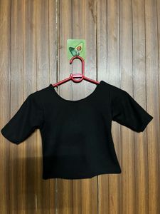 Basic Black Half Sleeve Top
