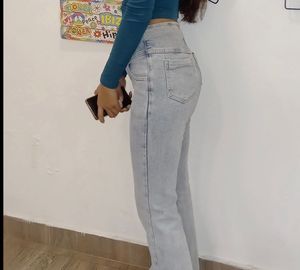 Light Wash bootcut Jeans with Side Slits