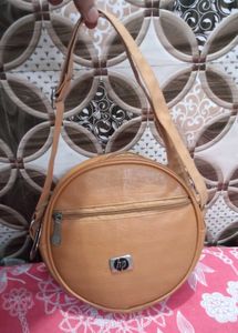 Stylish Tan Round Crossbody Bag