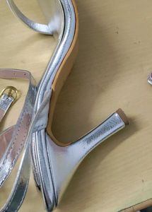 Stylish Silver Strappy Heels