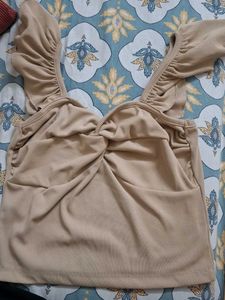 Cute Ruffle Strap Twist Front Top