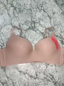 Lilac Ribbed pushup Bra