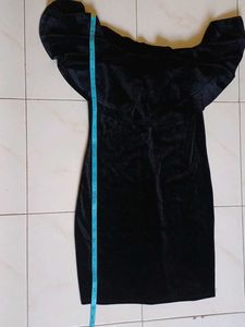 Black Velvet Off-the-Shoulder Dress
