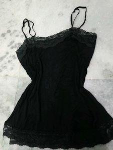 Black Lace Trim Camisole