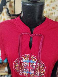 Red Ethnic Chinese Style Top