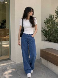 Blue Straight Fit Baggy Jeans