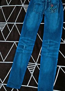 Embroidered Denim Jeans