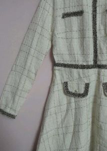 Chanel inspired White Tweed Dress