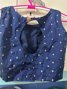 Elegant Blue &amp; Gold Brocade Skirt