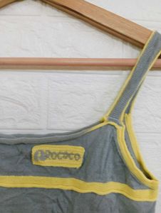 Gray Tank Top with Yellow Trim