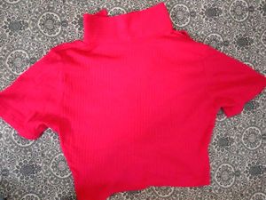 Vibrant Ribbed Knit Cropped Top