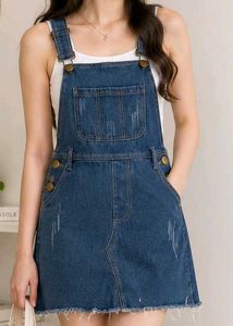 Blue Denim Pinafore Dress