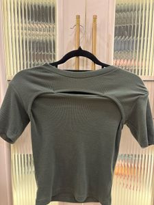 Green Cutout T-Shirt