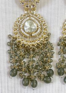 Designer Partywear Long Stone Studded Earrings