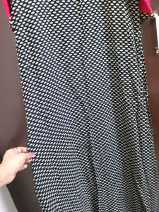 Stylish Pink and Black  full length gown