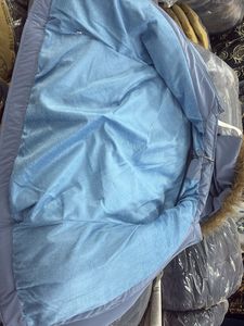 Cozy Blue Puffer Jacket with Fur Hood