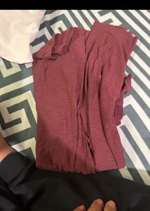 WES Burgundy Heathered Short Sleeve Tee XXL Size