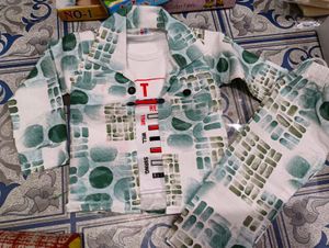kids Patterned Shirt and Pant Set