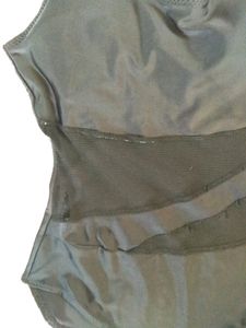 Black Mesh Insert Swimming Costume With Flaws