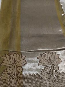 Beautiful Olive Green Saree with Floral Border....